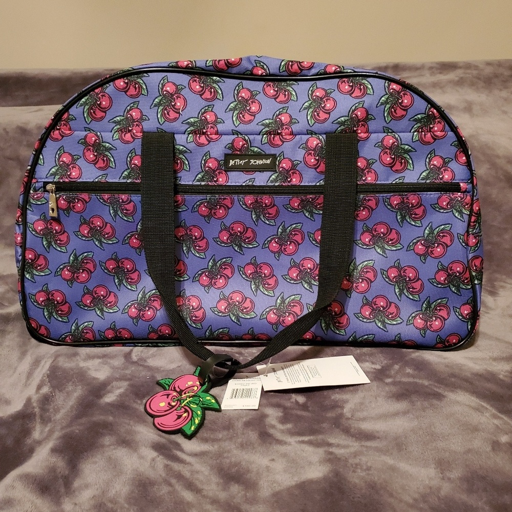 Betsey Johnson cherry rolling duffle bag 🍒